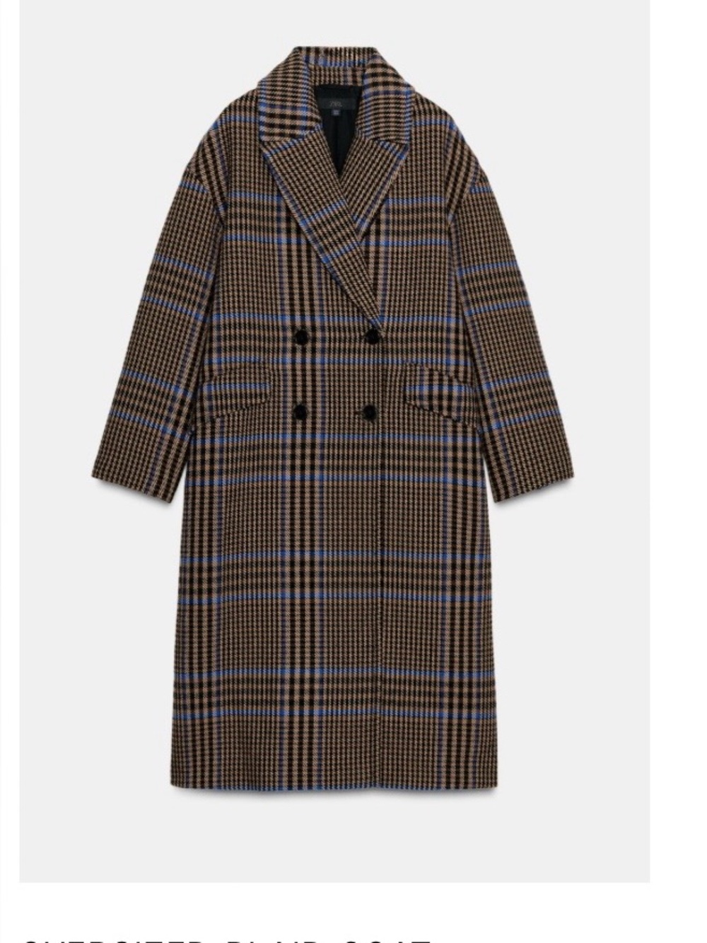 Zara Oversized Plaid Coat